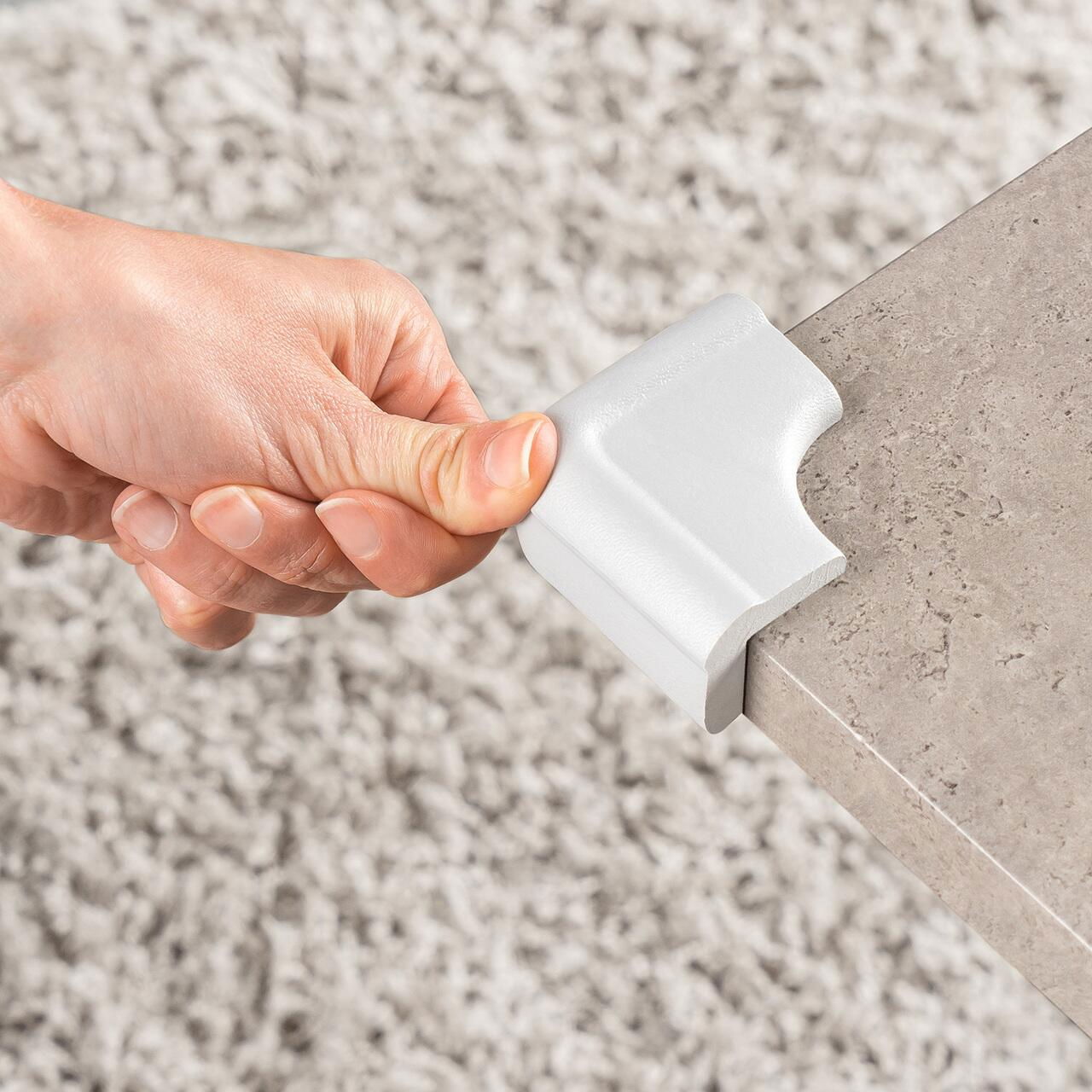 Protectii colturi mobilier, din spuma, set 4 buc, Alb, REER