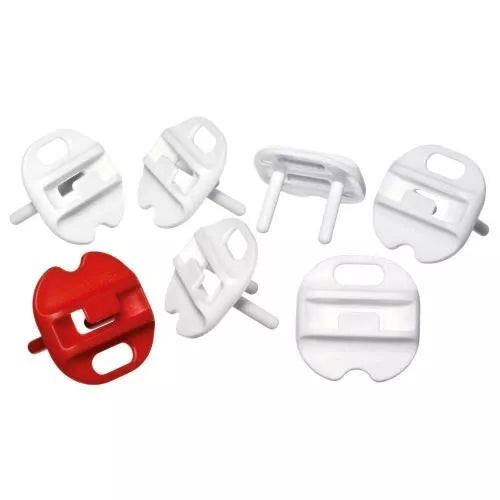 Protectii pentru prize Reer, cu cheie de deblocare, set 6 buc, albe - Default Title