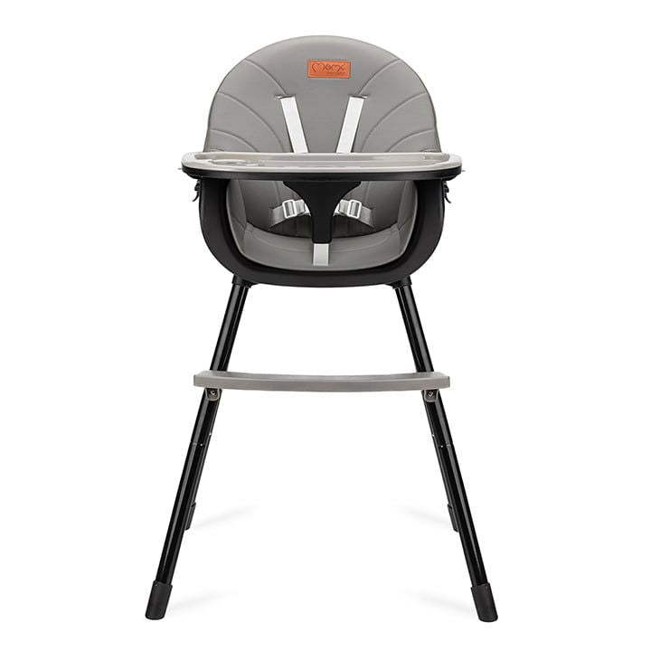 Scaun de masa copii Momi Reki, Piele ecologica, Negru