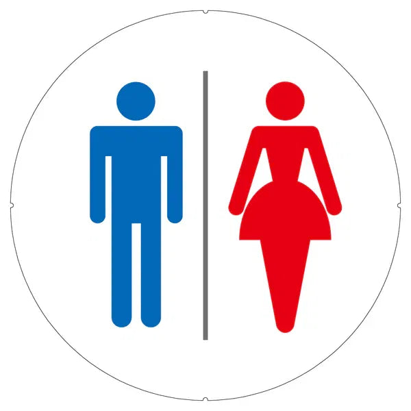 Semn toaleta, femei-barbati, autoadeziv, 256mm - Default Title