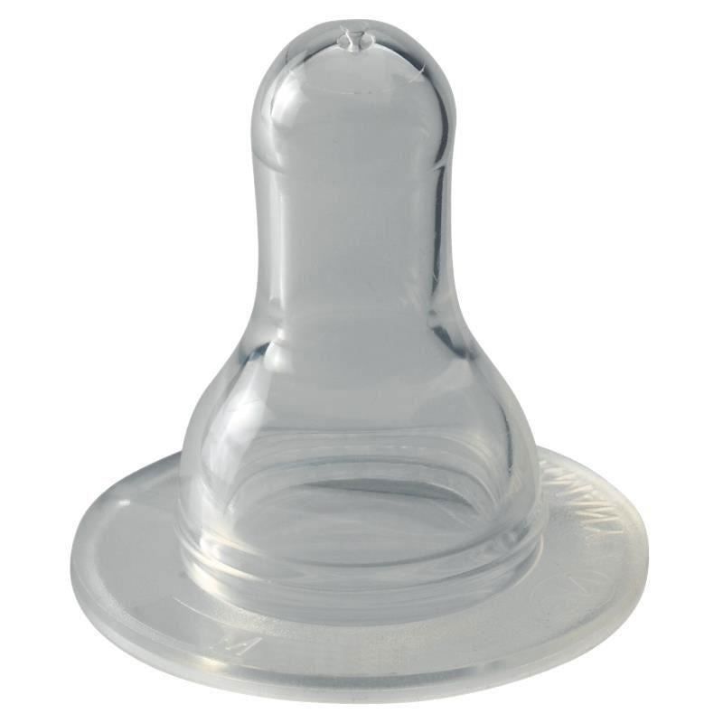 Set 2 tetine Cherry din silicon moale, forma rotunda, pentru biberoane standard, debit mediu (M), de la 0 luni, nip 93004 - Default Title