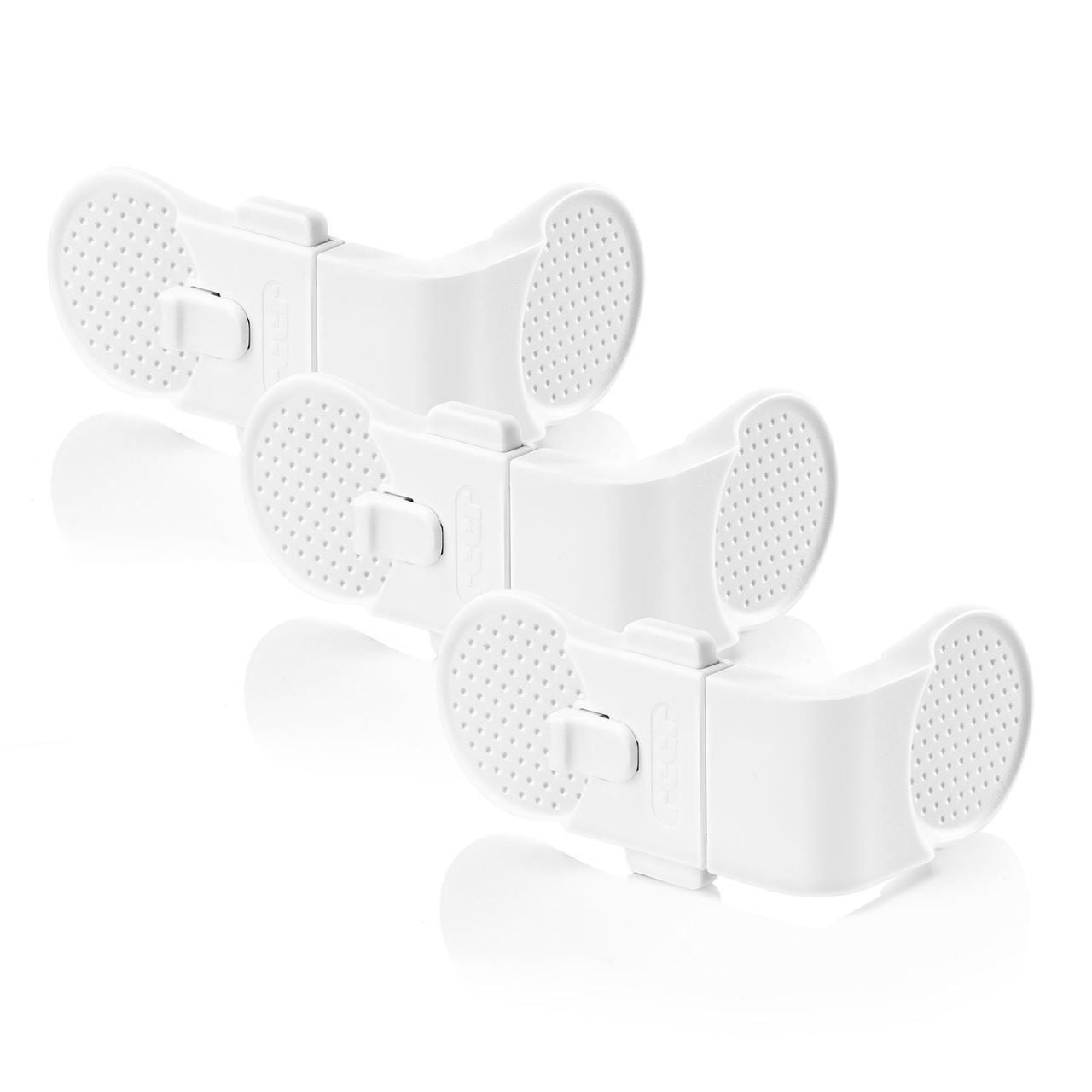 Set 3 sigurante pentru blocare sertare si usi de dulapuri REER 71080 - Default Title