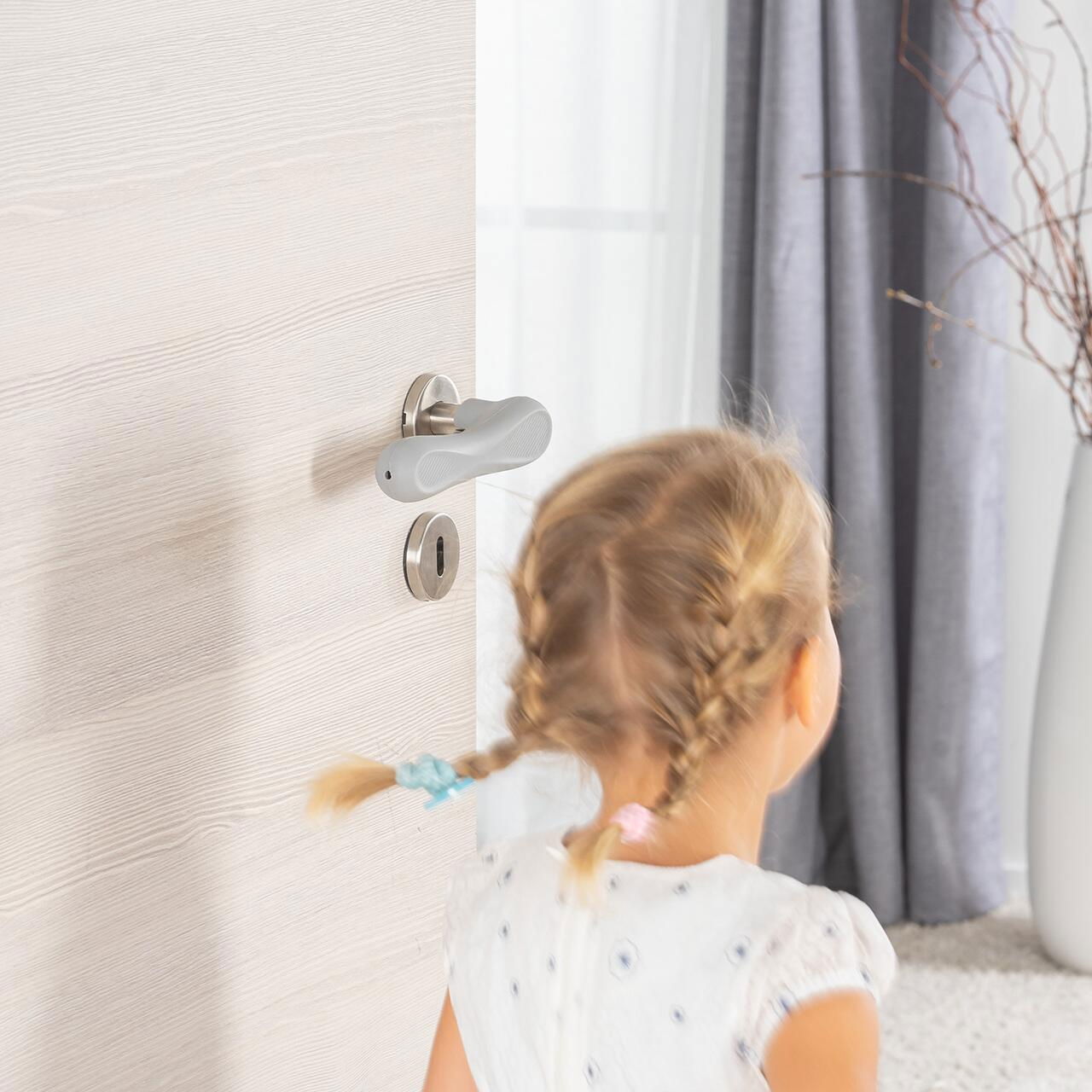 Set 4 protectii clanta usa, din silicon, acoperire completa, Reer HandleGuard 70091