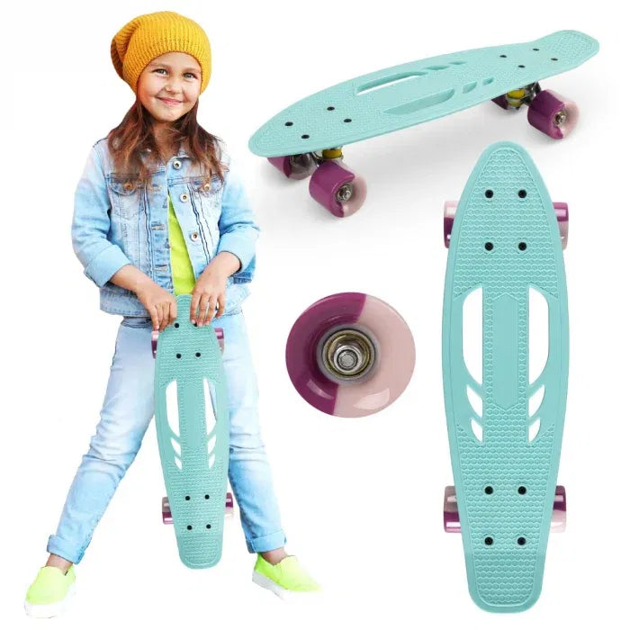 Skateboard copii, 3 ani+, Qkids, Galaxy - Albastru Deschis