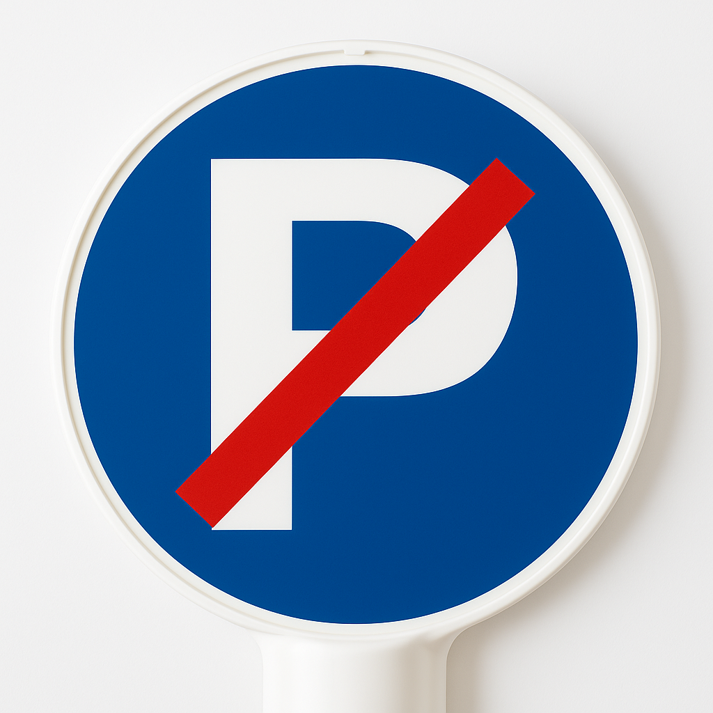 Stâlp delimitare cu suport și semn avertizare – semnalizare rapidă