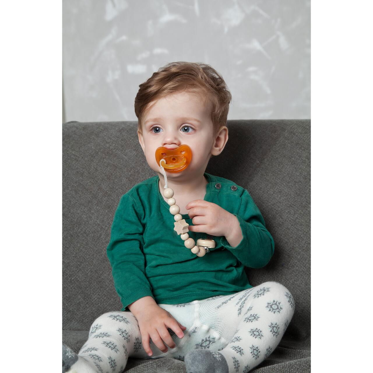 Suzeta ortodontica monobloc BIO, din latex de cauciuc organic, 18+ luni Grunspecht 674-00