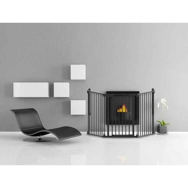 Tarc de siguranta modular cu 3 panouri, metal negru, Noma N93491