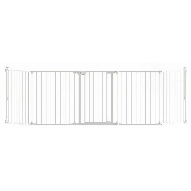 Tarc de siguranta pentru copii modular cu 5 panouri, metal alb, Noma